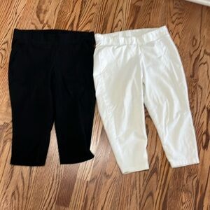 Torrid cropped pants, 1 black, 1 white